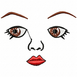 Faces Embroidery Design 9
